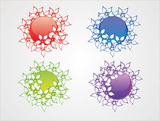 Shiny Spheres Covered In Leaves Royalty Free Stock Photography