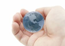 Blue Crystal Globe In Hand Royalty Free Stock Photo Blue Crystal Globe In Hand Royalty Free Stock Photo