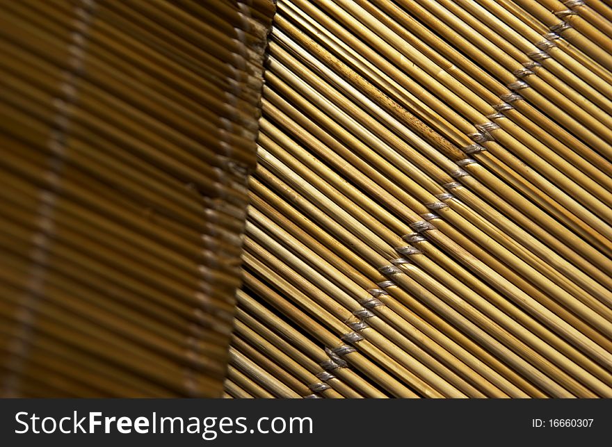 Close up of bamboo blinds