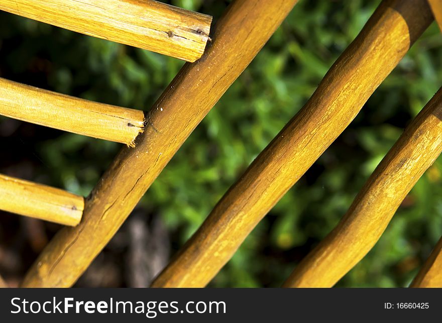 Abstract of wooden railing