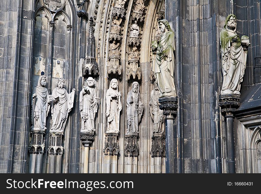 Sculptures outside the Dom in Cologne, Germany. Sculptures outside the Dom in Cologne, Germany