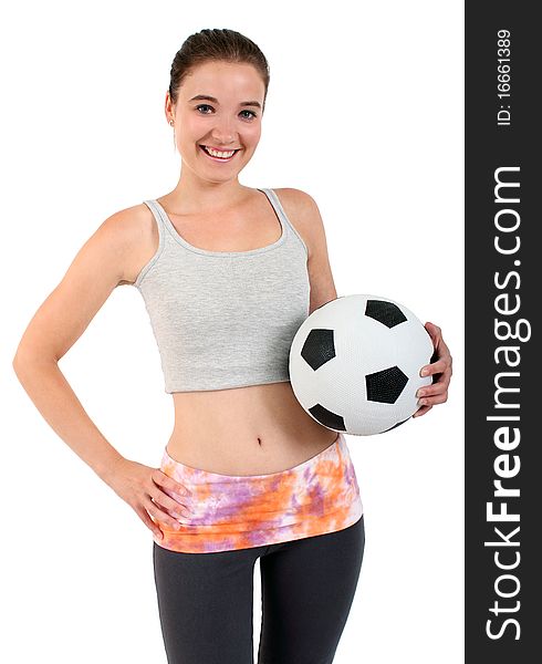 Woman Holding A Football