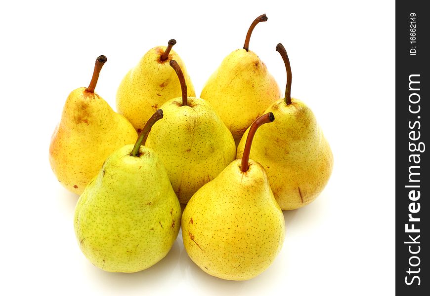 Ripe pears.Objects are isolated on a white background.