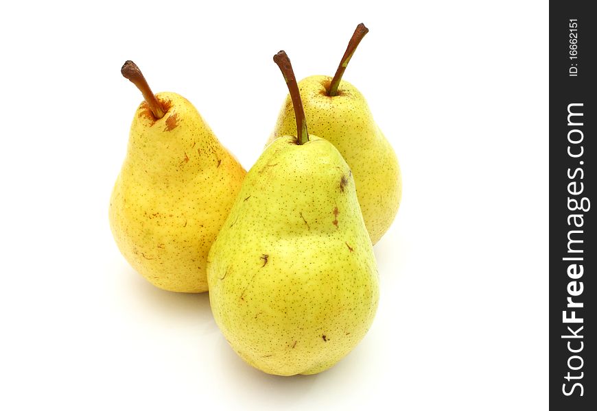 Ripe pears.Objects are isolated on a white background.