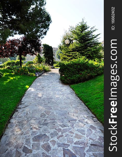 Garden Stone Path At The Park