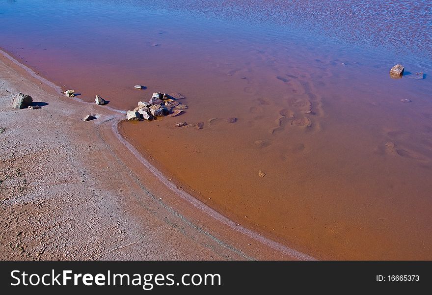 Lake In The Red Australia Desert