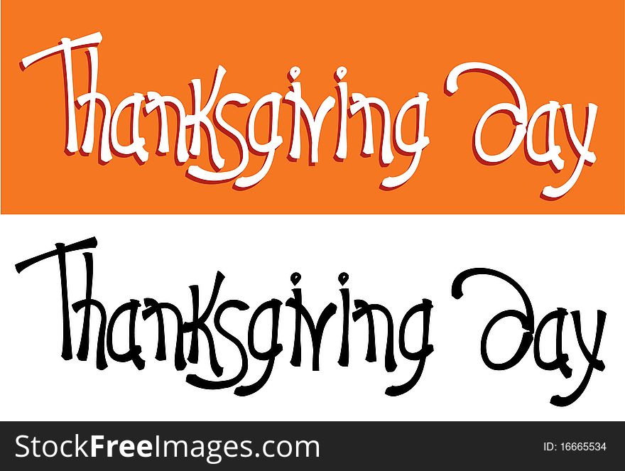 Vector text Thanksgiving day for design. Vector text Thanksgiving day for design