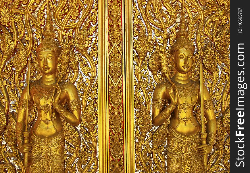 Gable apex on roof in temple , Thailand