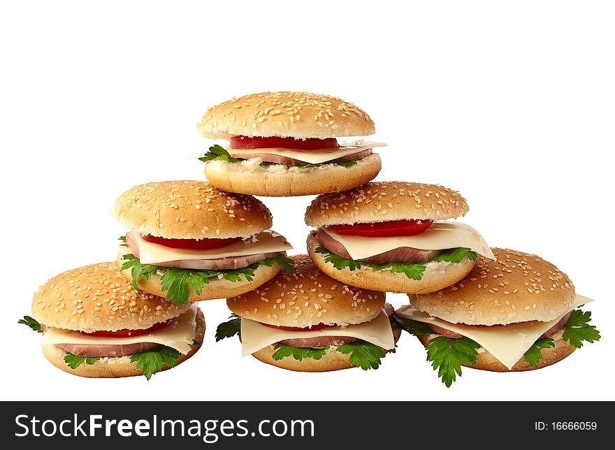 Cheeseburger, hamburger on a white background