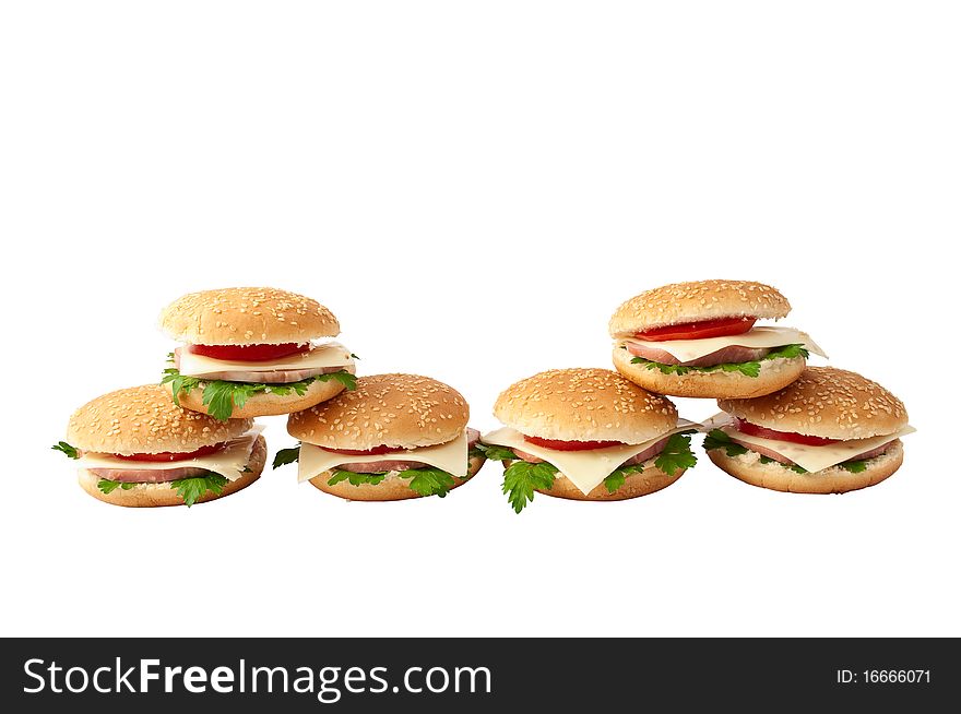 Cheeseburger, hamburger on a white background