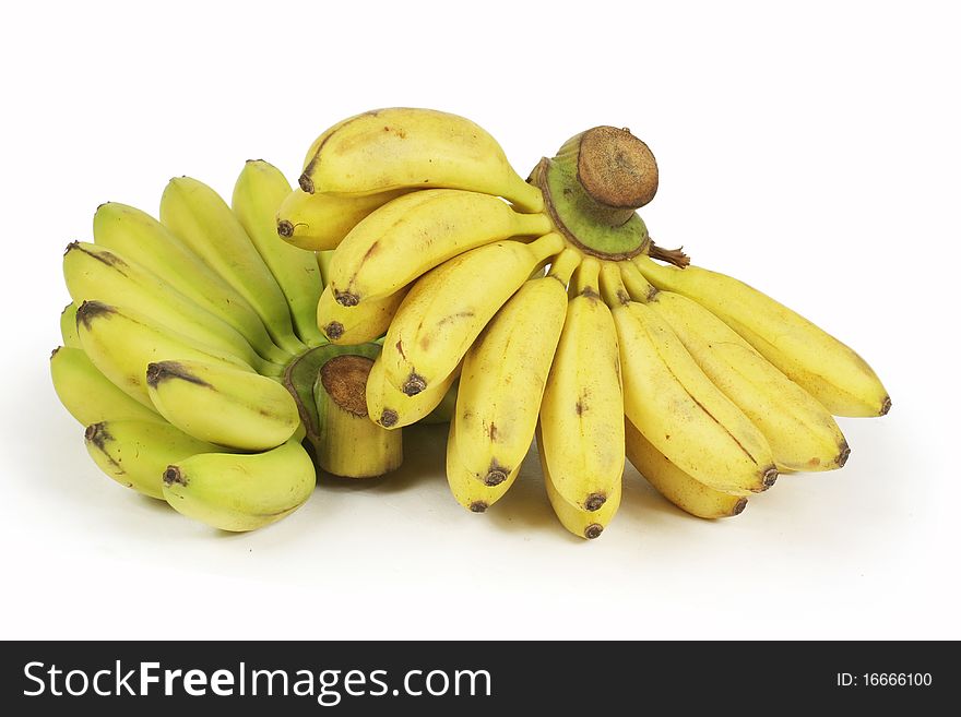 Bananas on a white background