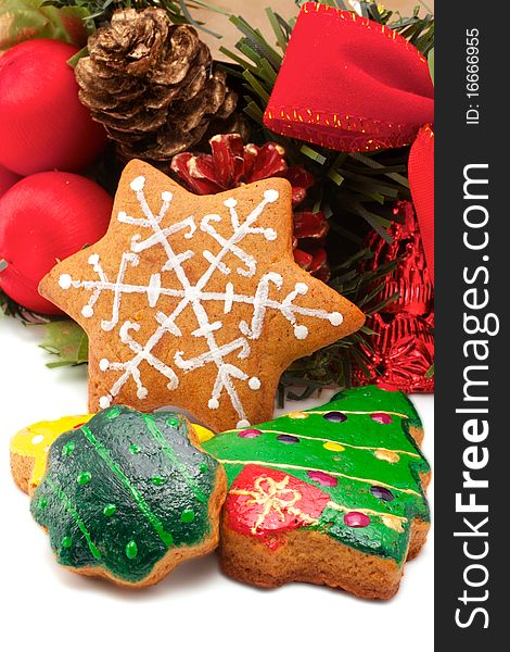 Assorted Cookies And Christmas Wreath