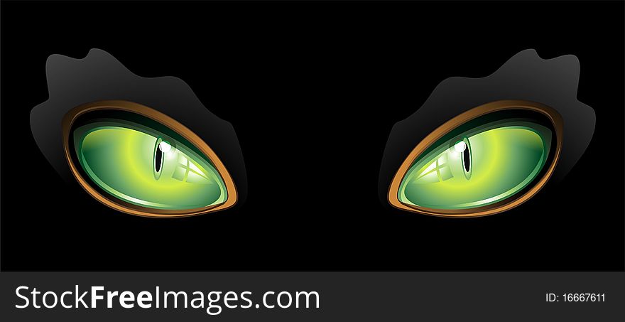 Green mysterious Black Cat Eyes. Green mysterious Black Cat Eyes