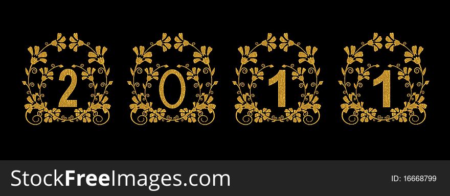 2011 gold decorative card