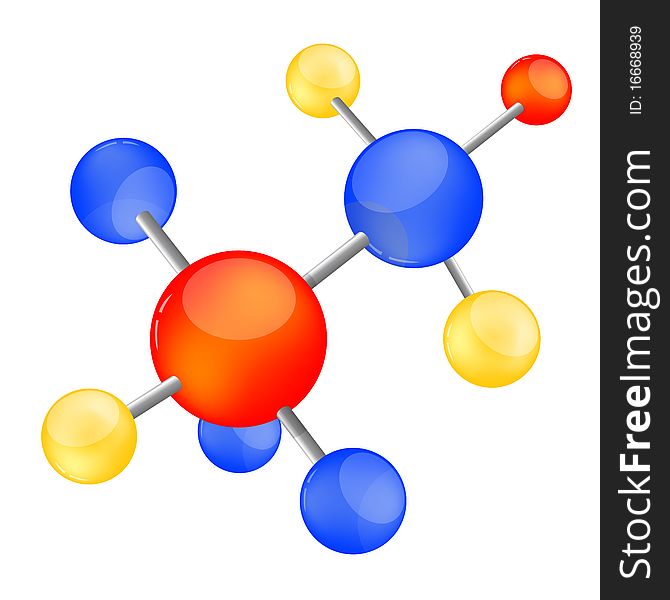 Illustration of colorful molecule on an isolated background. Illustration of colorful molecule on an isolated background