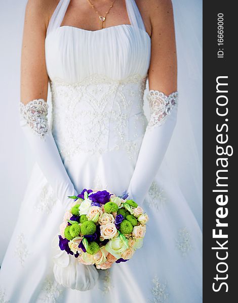 Bridal Bouquet And Dress