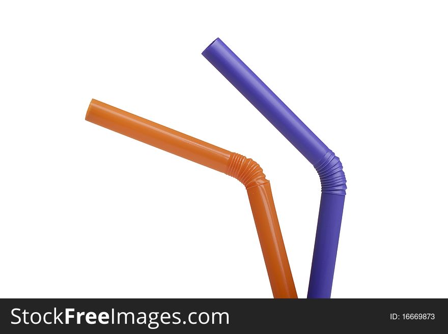 Orange and purple tube for a cocktail. Orange and purple tube for a cocktail.