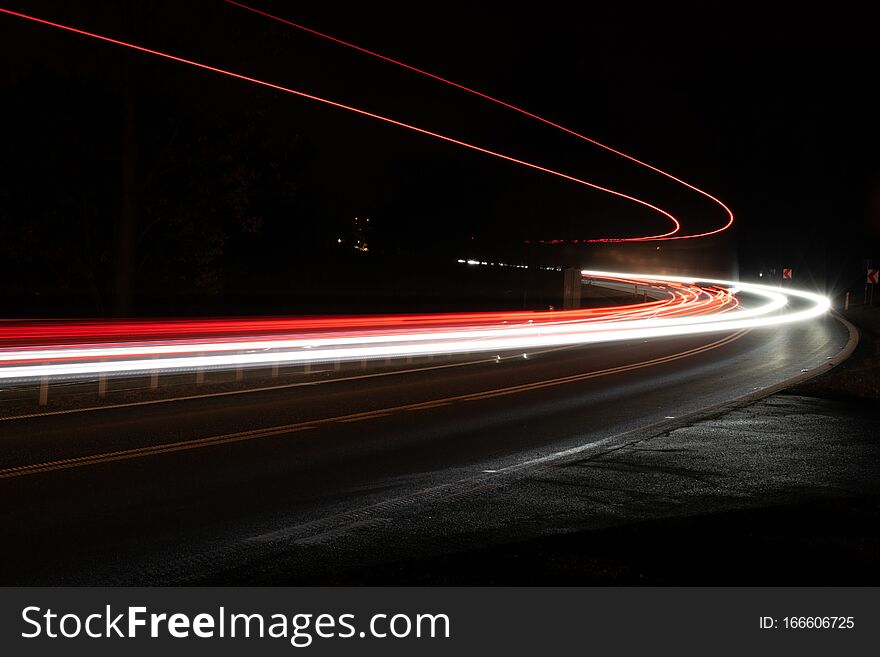 Lights of cars with night.