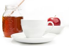 Breakfast With Milk, Honey And Apple Stock Photos Breakfast With Milk, Honey And Apple Stock Photos