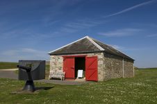 Storage Unit With Cannon Royalty Free Stock Images