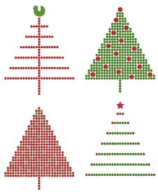 Set Of Christmas Trees Stock Photos Set Of Christmas Trees Stock Photos