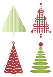 Set Of Modern Christmas Trees Stock Photos Set Of Modern Christmas Trees Stock Photos