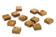 Wooden Square Figures Isolated Stock Photography