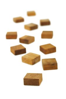 Wooden Square Figures Isolated Royalty Free Stock Photos