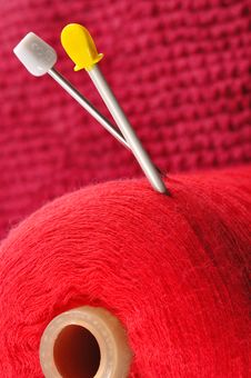 Skein Of Thread And Knitted Fabric With Spokes Stock Images Skein Of Thread And Knitted Fabric With Spokes Stock Images