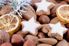 Closeup Of Star-shaped Cinnamon Biscuit Royalty Free Stock Photos Closeup Of Star-shaped Cinnamon Biscuit Royalty Free Stock Photos