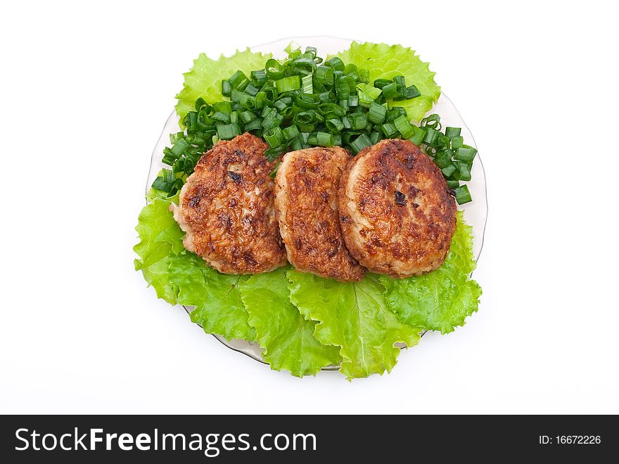 Cutlets On Salad Leaves