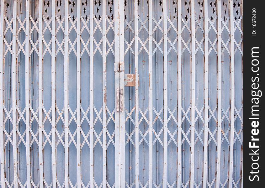 Old metallic locked door