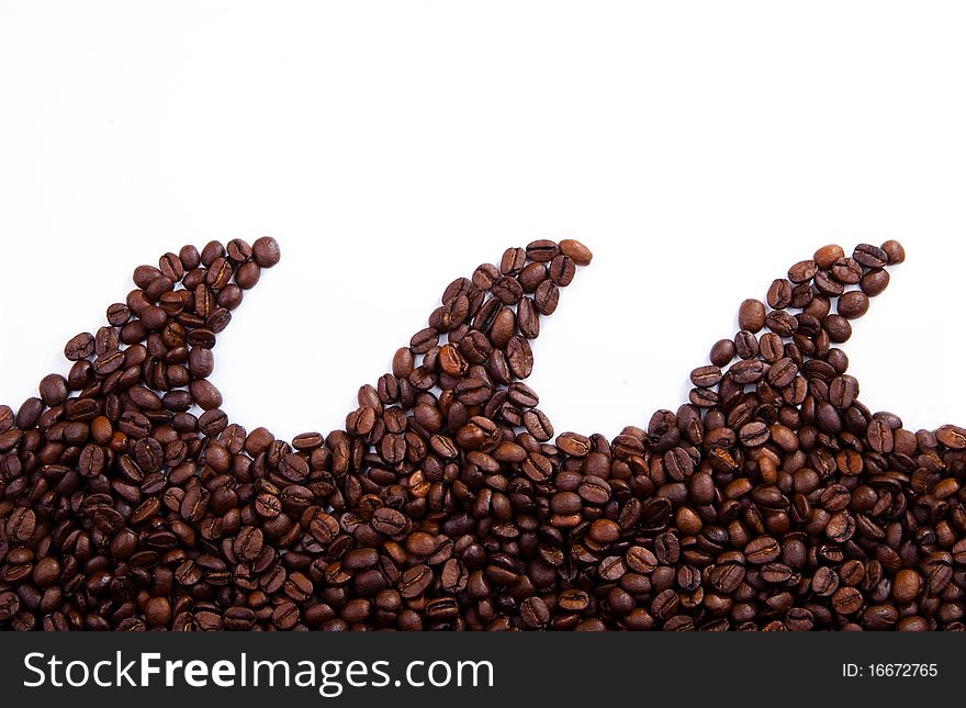 Waves made of coffee beans (background). Waves made of coffee beans (background)