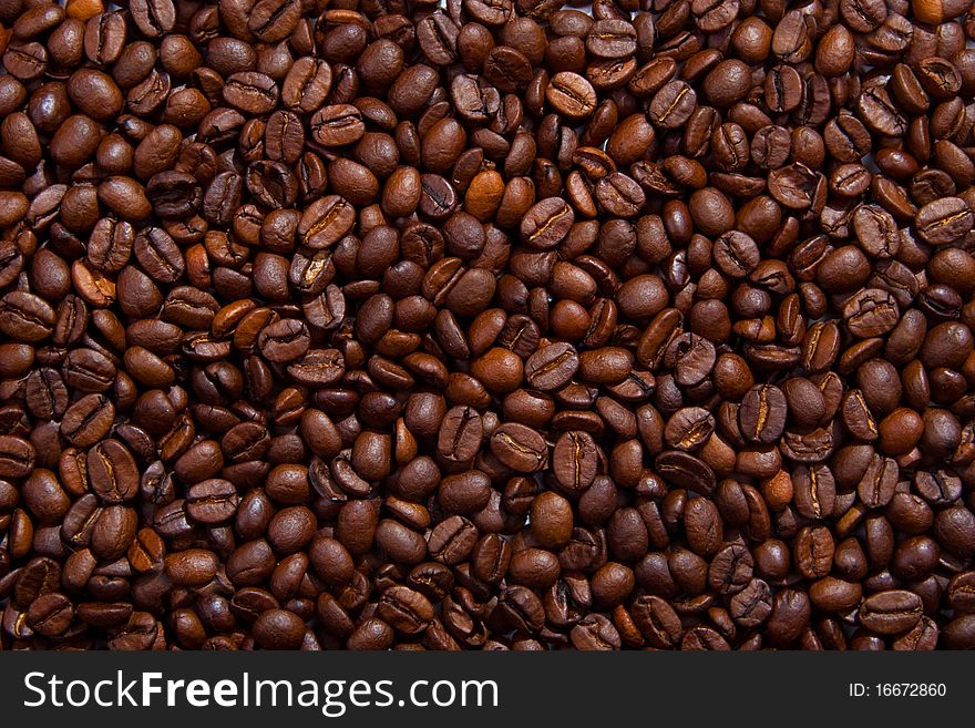 Background made of coffee beans. Background made of coffee beans