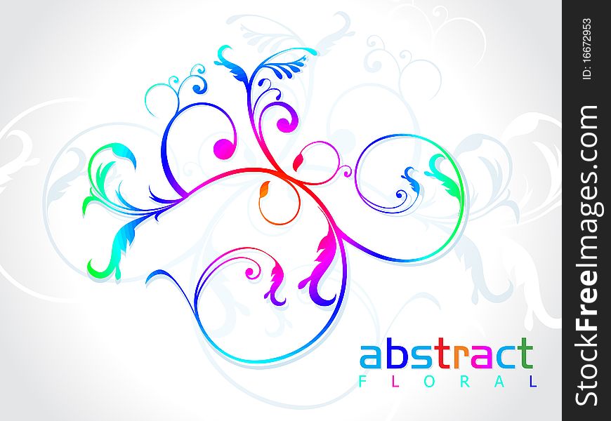 Abstract rainbow floral vector illustration