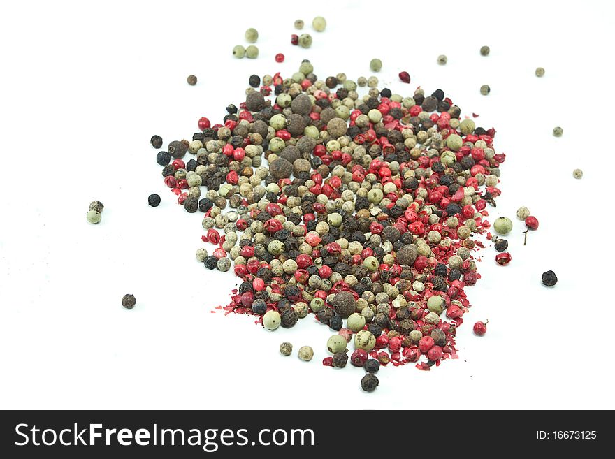 Closeup of pepper isolated on white background