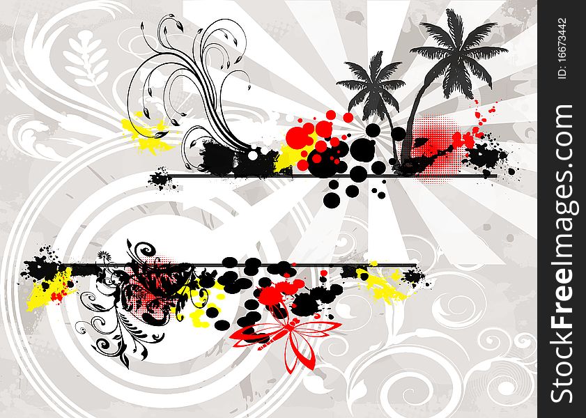 Abstract Summer Background With Palm