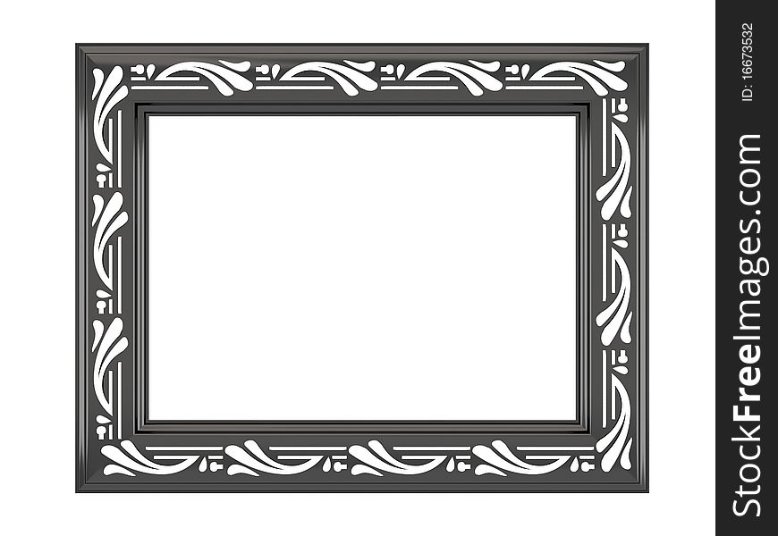 Antique Ornamented Picture Frame Isolated