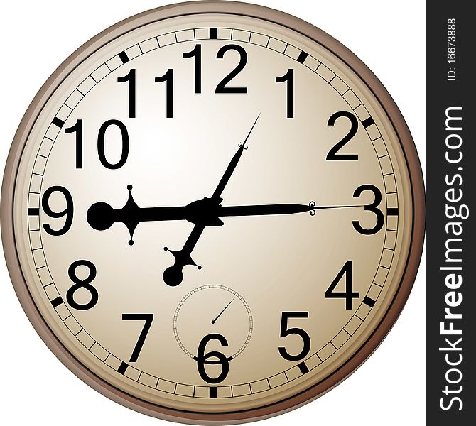 Classic wall clock with. Vector file .