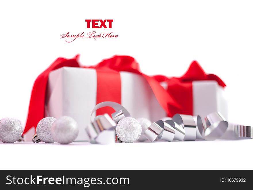 Christmas gift isolated on white