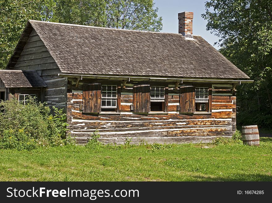 Old Canadian Log House In Summer