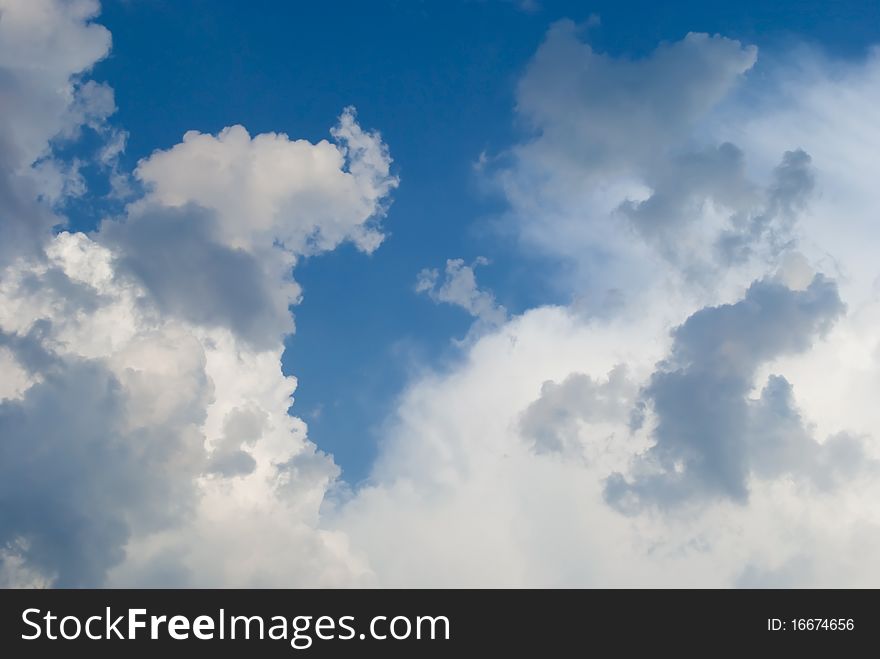 Beautiful blue sky with fluffy white clouds. Beautiful blue sky with fluffy white clouds