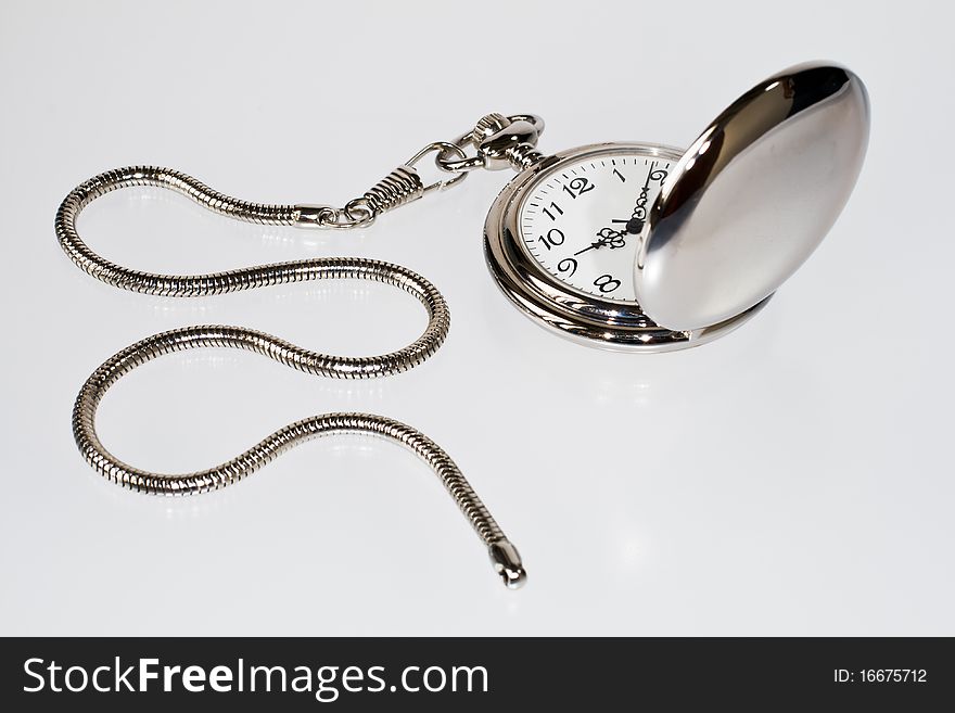 Pocket watch isolated on white background