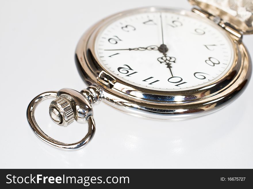 Pocket watch isolated on white background