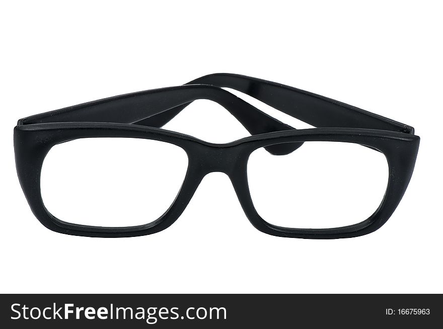 Black spectacle frame isolated over white background