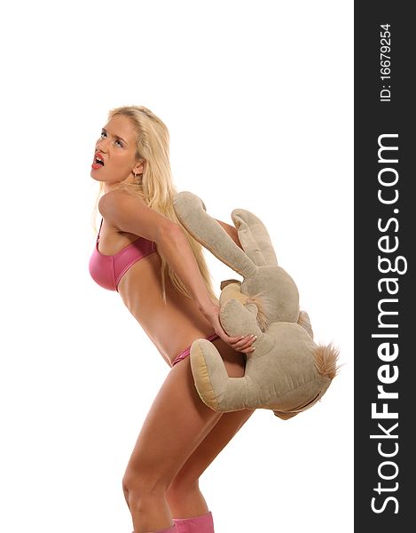 Sexual Woman And Toy Hare