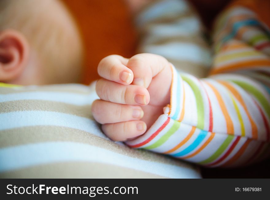 Little fingers. Hand newborn baby