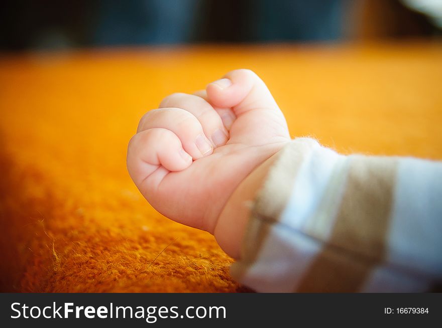 Little fingers. Hand newborn baby