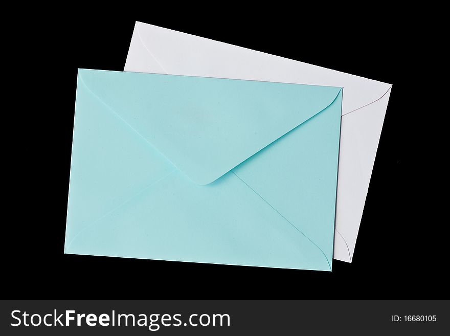 Two envelopes isolated on black