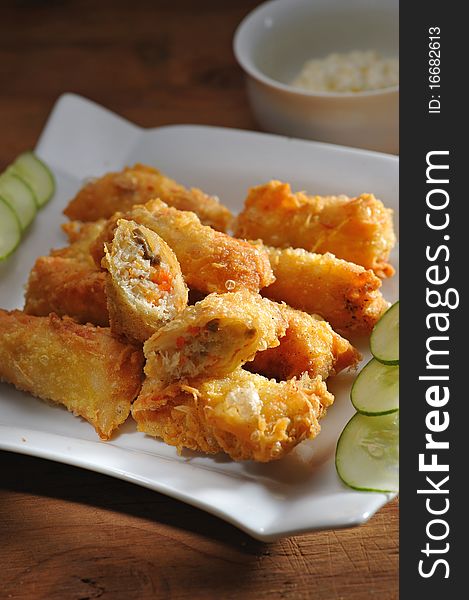 Crispy Golden Brown Spring Rolls. Crispy Golden Brown Spring Rolls